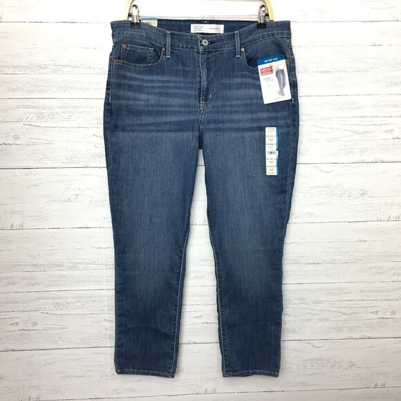 NEW Levi's Signature Jeans Mid Rise Slim Straight Leg Stretch size 16s length 28 - Picture 1 of 10